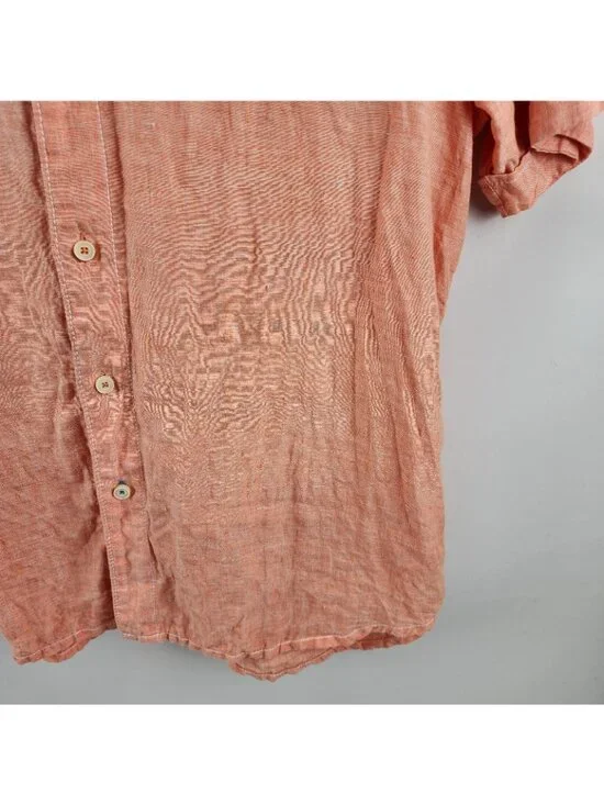 TOMMY BAHAMA Shirt Mens XL Orange Relax 100% Linen 161-TR310649 - Picture 4 of 7